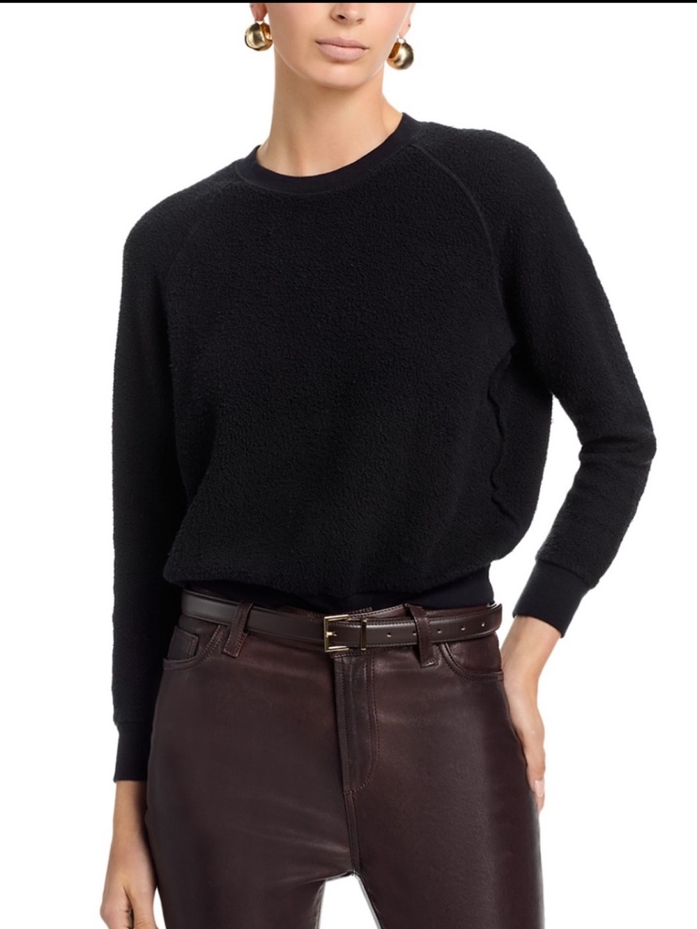 NWT PerfectWhiteTee Ziggy Sweatshirt Black Size XS